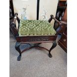 Victorian highly decorative mahogany music stool