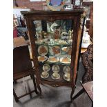 Antique walnut and marquetry with gilt decoration display cabinet 80cm x 145cm