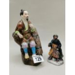 Royal Doulton Good King Wenceslas plus Chinese figure of log carrier 19cm slight damage on sticks