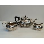 A Birmingham silver 3 piece tea set by W G Keight