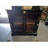 Antique Victorian Ebonised display cabinet