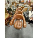 3 x Lotus Corby styling chairs in brown with square base