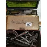Box of micrometres in original box from Vickers York and a Box of Engineering tools