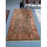 Green and Cream thick pile rug 145cm x 250cm
