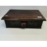 Early dark Oak desk / table top drawer