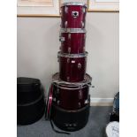 Performance Percussion 6 piece drum kit with stool plus cases