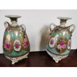 A pair of Russian floral decoration vases