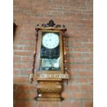 Ornate Marquetry inlaid Vienna Wall Clock