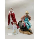 Royal Doulton figurine 'Thanksgiving' plus 'Daddy's Girl and Royal Worcester figurine 'The Queen's 8