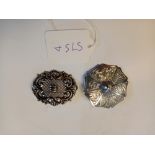 x2 Silver Brooches