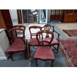 X5 misc dining chairs plus Oval wooden framed wall mirror