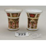 x2 small Crown Derby Vases 1128 XXXVII, XXXIX