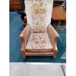 Mid century wood framed armchair