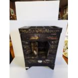 Antique Japanese black Lacquer Table Jewellery Cabinet
