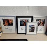 4 x framed signed photographs of Doctor Who actors