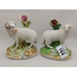 x2 Victorian Staffordshire lambs (1860)