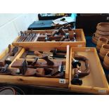 2 x Wooden Trays of Carpenters woodworking Planes