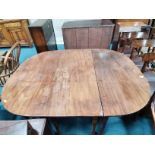 Antique Mahogany dining table with 1 leaf W137cm x L176cm when extended (A/F)