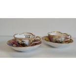 x2 Meissen cups and saucers
