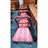 4 x antique balloon backed dining chairs