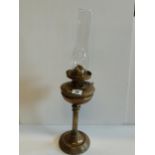 Vintage brass column oil lamp