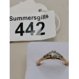 18ct Gold Vintage Engagement ring with white stones