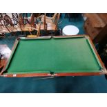 Slate Snooker table top (162cm L) with cues, balls etc. No tears in Baize