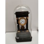 Beautiful Pillared Clock with glass Dome and complete with key