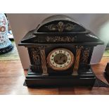 Slate Mantle Clock with gold decorations