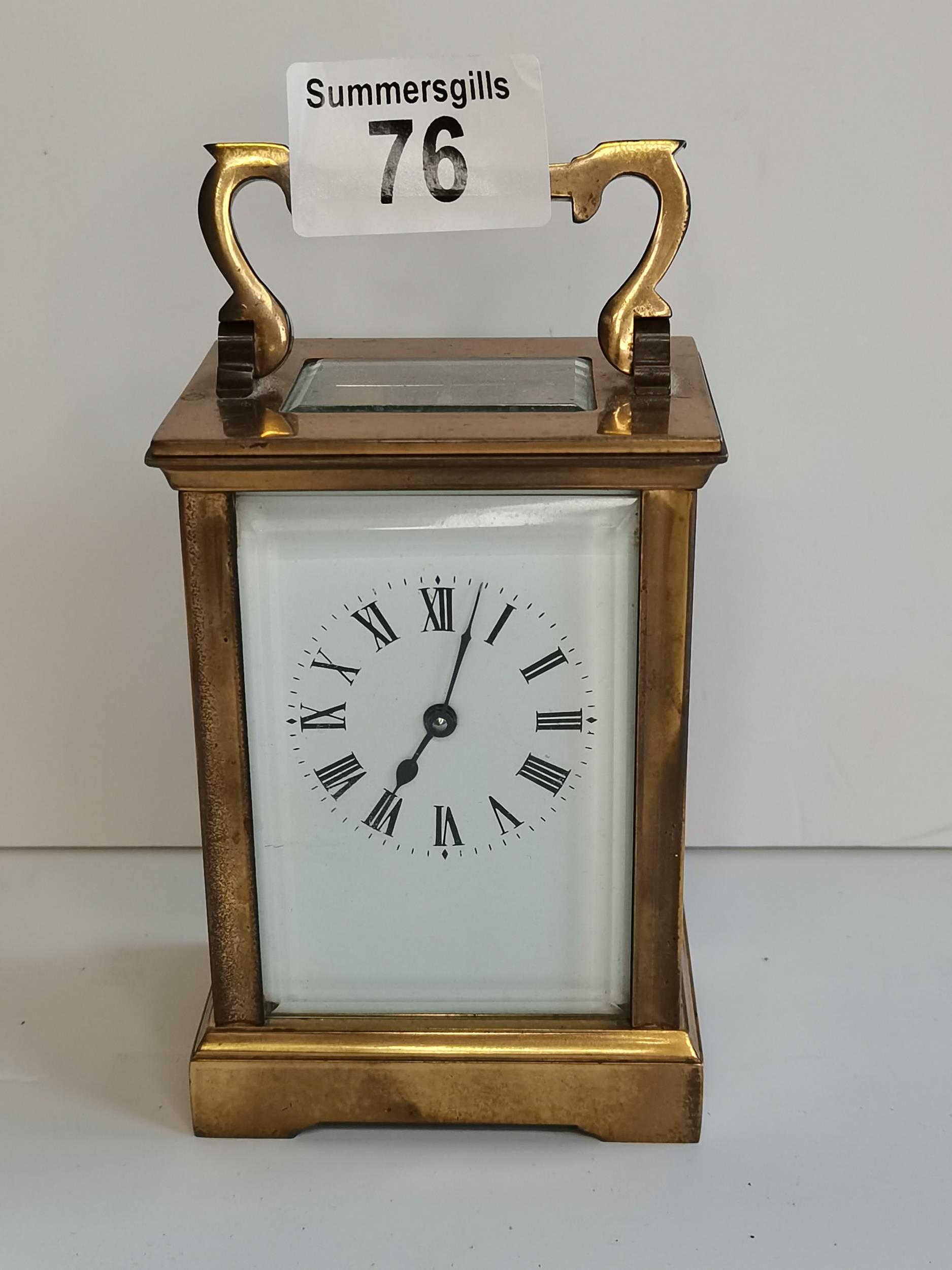 Brass Carriage clock with key