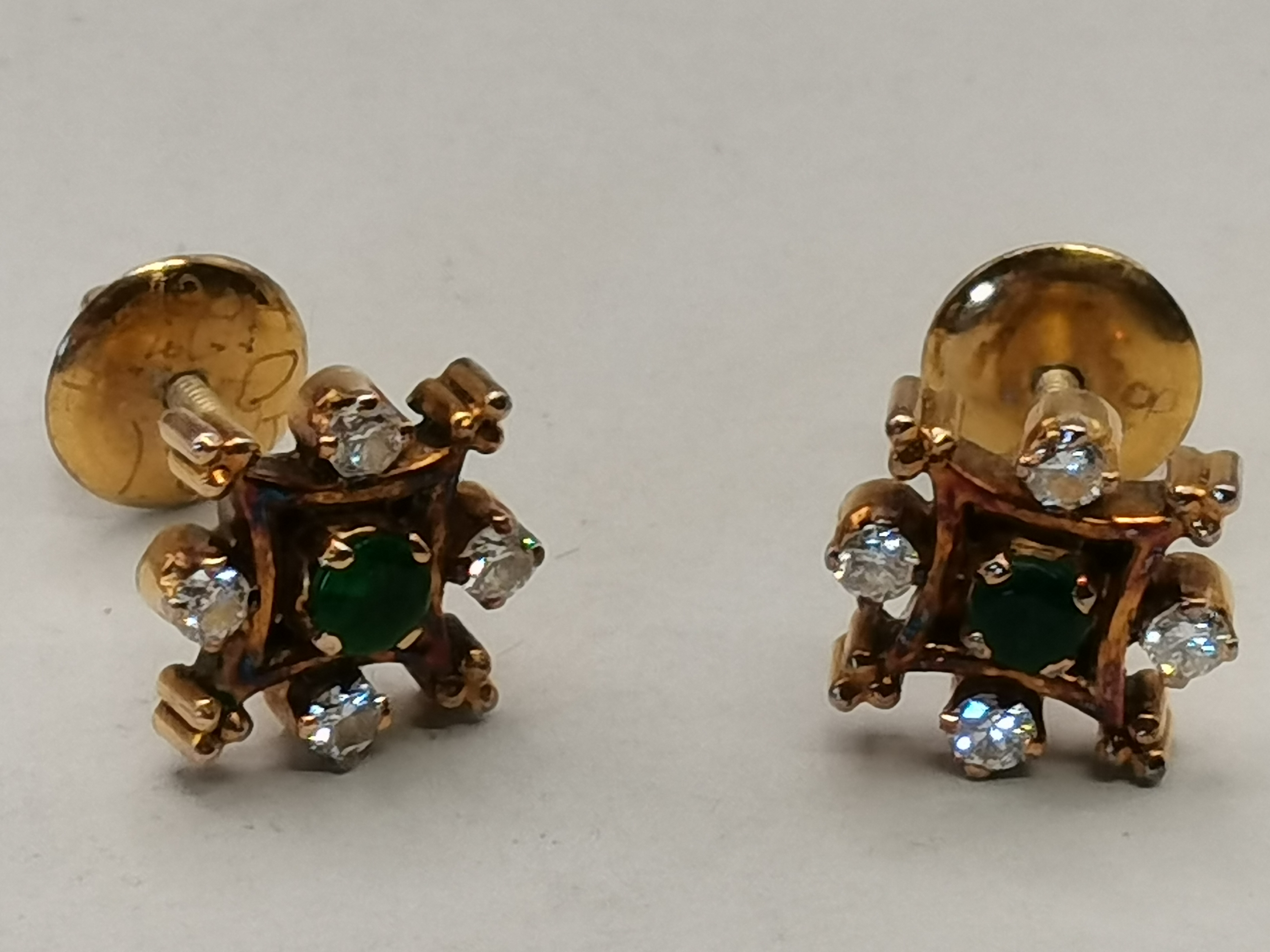 A pair of diamond and emerald earrings plus severa - Image 2 of 3