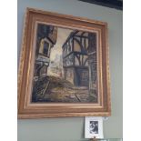 A Beautiful signed Oil painting of the Shambles by Landscape artist Robert Ixer
