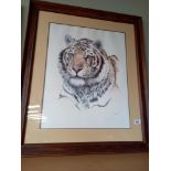 Signed Original Lithograph of Siberian Hunter by Guy Coheleach