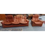 Ekornes Stressless Reclining 3 seater Sofa and chair