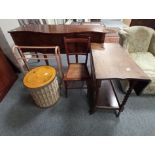 Misc. furniture incl sideboard, drop leaf table, chair etc