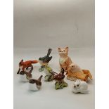 A collection of Beswick animals plus Border Fine Arts Pig