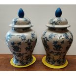 Reproduction Chinese blue and white large ginger jars