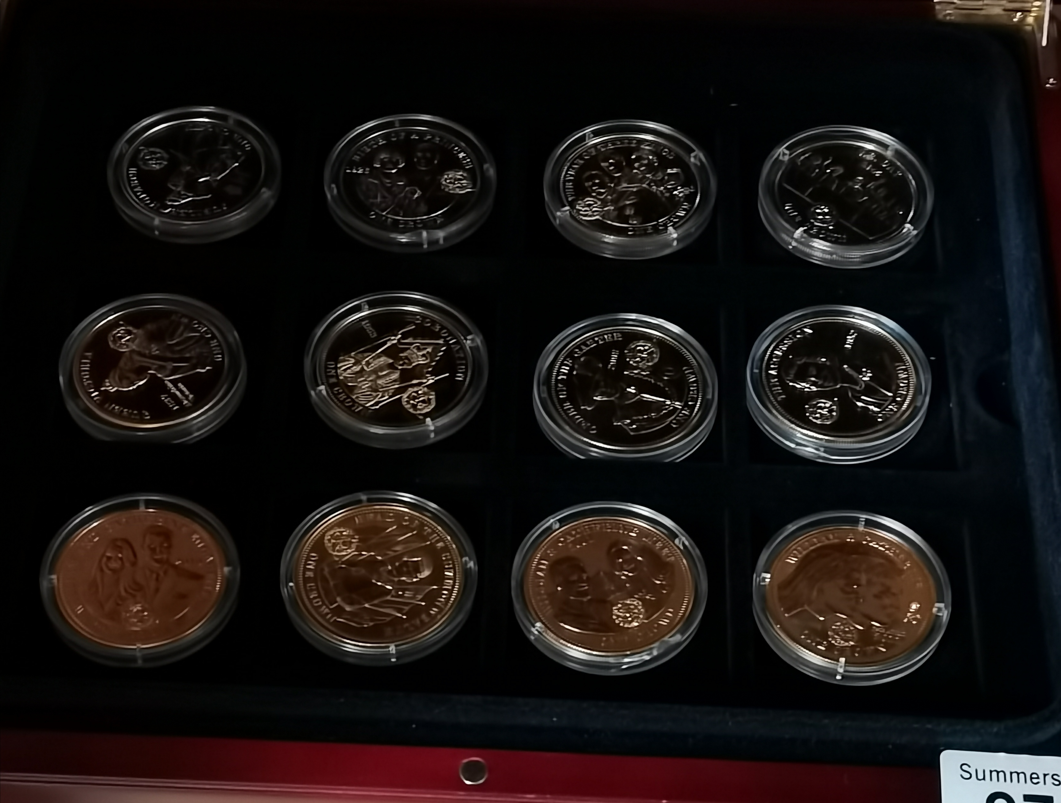 A collection of Elizabeth II coins Gold plated with certificates and original box - Image 2 of 2