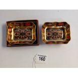 x2 Royal Crown Derby rectangular pin/trinket dishes one in Imari pattern 1128 XXXV perfect with box