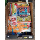 Box of Match Attax trading card game Permier League binders and stickers