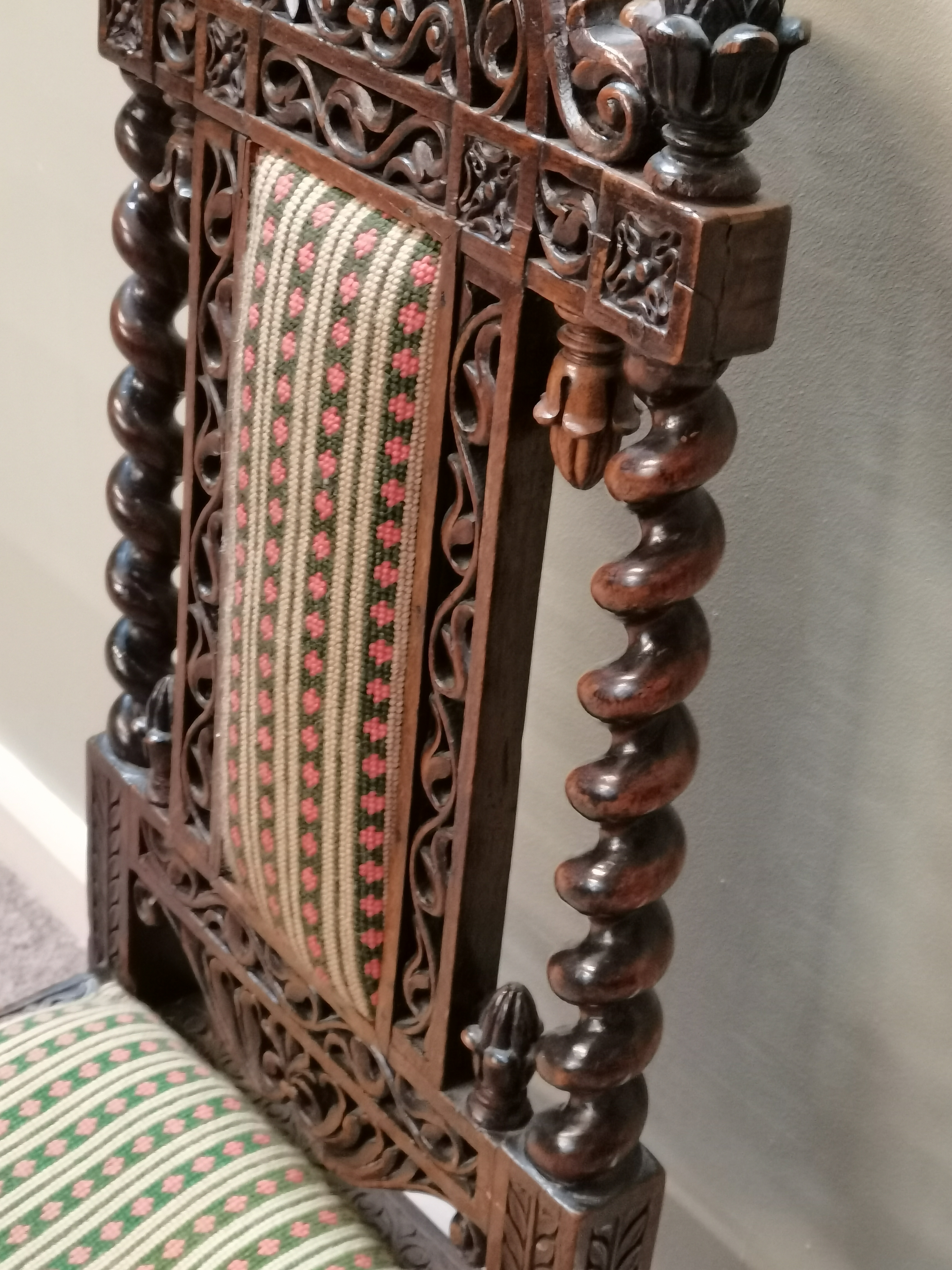 An Antique Anglo Indian Childs chair heavily carved with cabriole legs height 80cm - Image 3 of 3