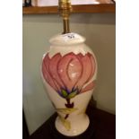 Moorcroft Cream Magnolia Lamp H30cm - some crazing