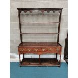 Antique Oak farmhouse dresser with plate rack