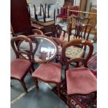 Misc furniture including Balloon back dining chairs, sofa table, mirror etc