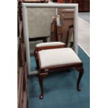 Large painted white mirror and dressing table stool