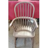 An antique Childs Windsor chair with spindle back ( painted )