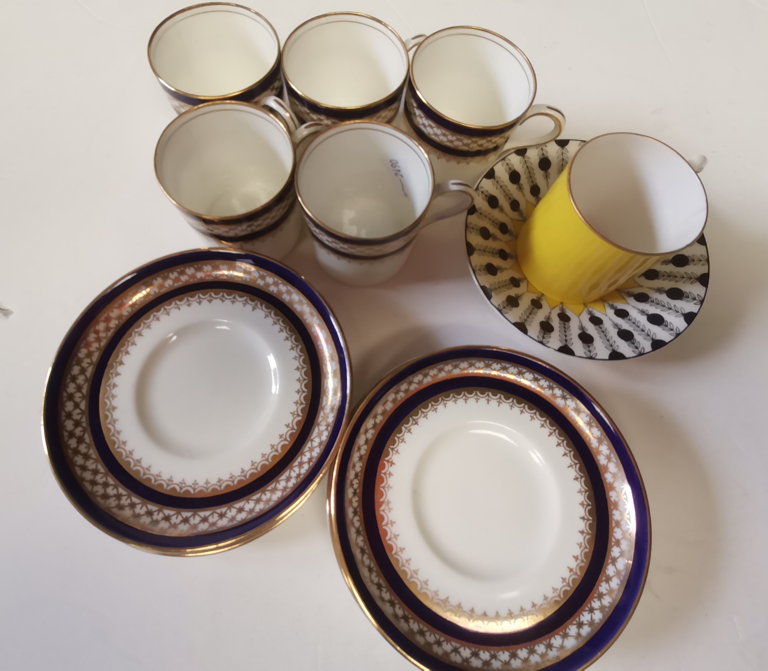 5 x Aynsley coffee cans and saucers plus one