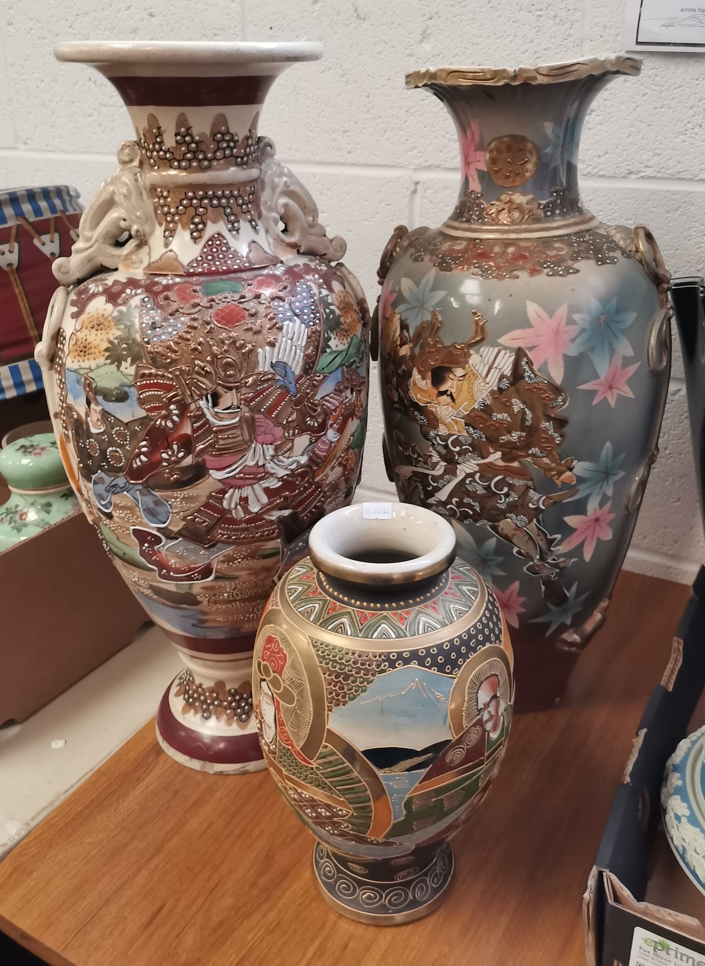 3 x Chinese vases (A/F)