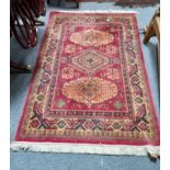Red and Blue deep pile rug