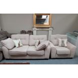 Beige 2 seater sofa plus armchair from DFS